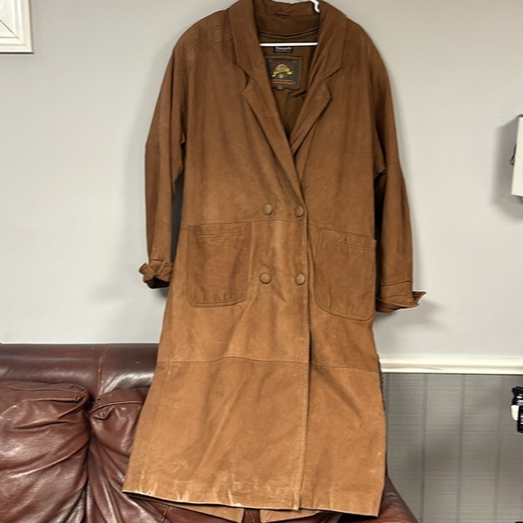 Adventure Bound by Wilson Thinsulate leather suede duster coat, fully lined, M, - Picture 1 of 13